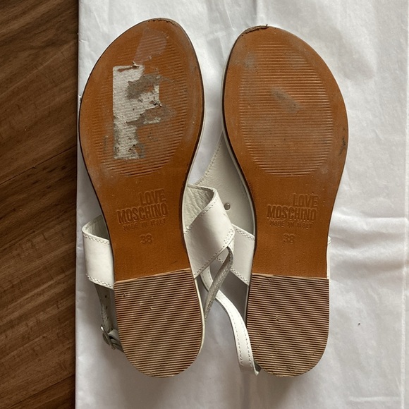 Pre-owned Love Moschino White Sandals -Size 38 - Picture 10 of 11